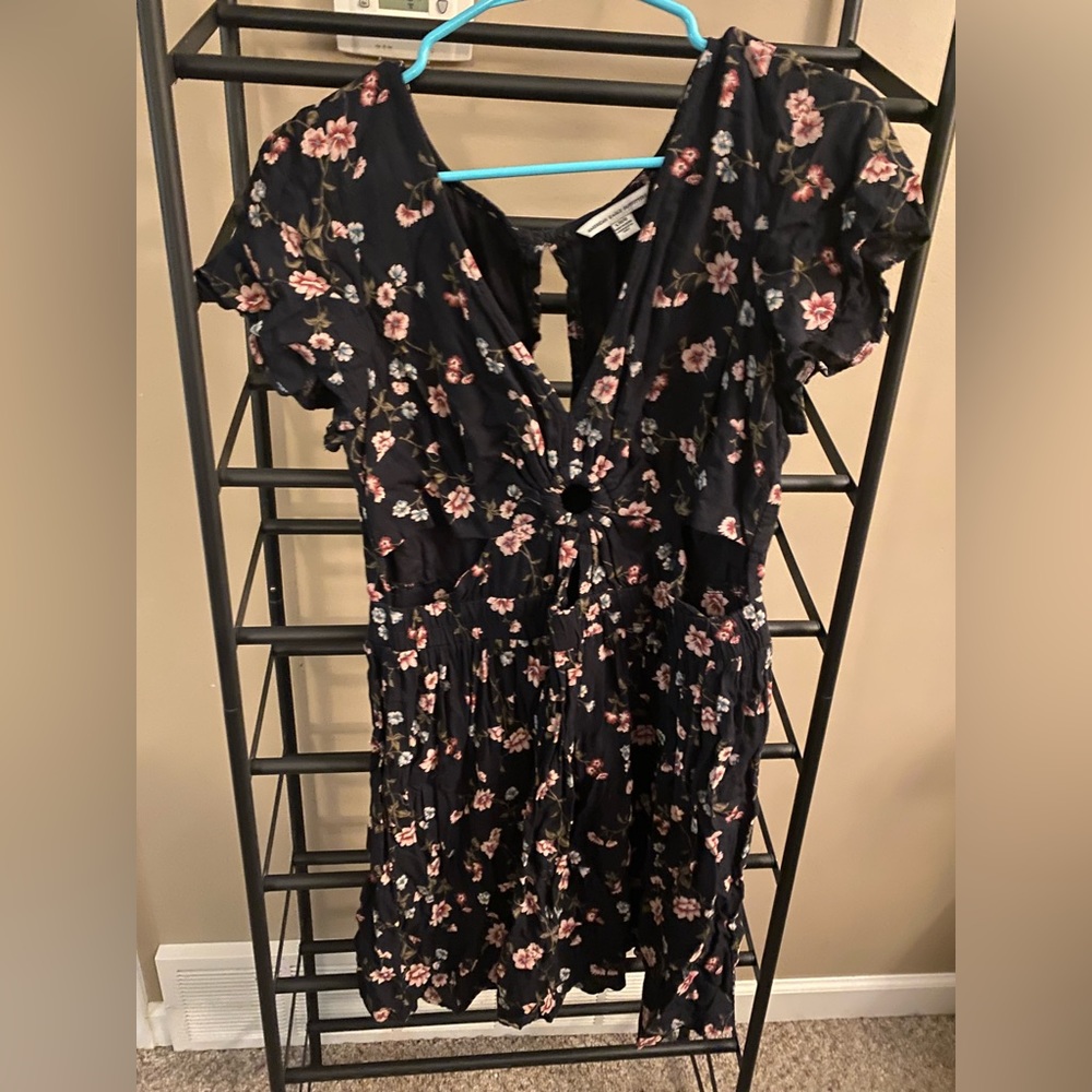 Cutout front floral dress